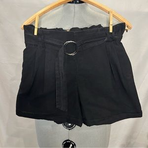 Sho Sho brand, black shorts, 100% cotton, removable belt